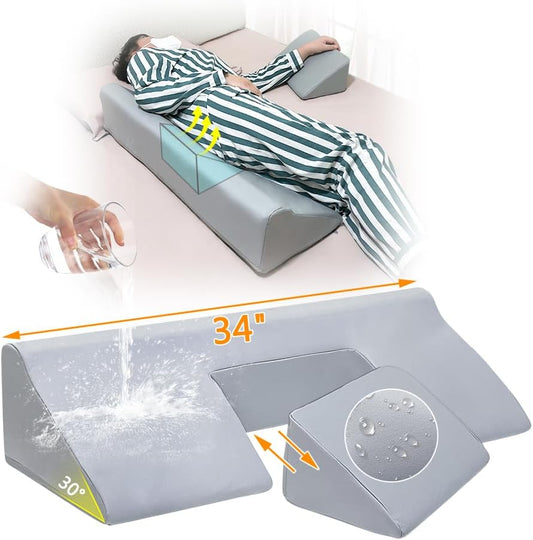 Positioning Wedges for Bed Sores, Bedsore Pressure Relief Pillow, Side Sleeping Foam Medical Wedge, Turning Bedridden Post Surgery Incline Pillow, Hospital Waterproof Anti Bedsore Prevention Cushion
