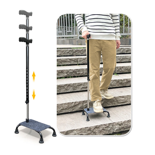 Stair Climbing Cane - Lifts for Seniors & Elderly, Half Steps Assist, Adjustable & Portable Stair Walker Device