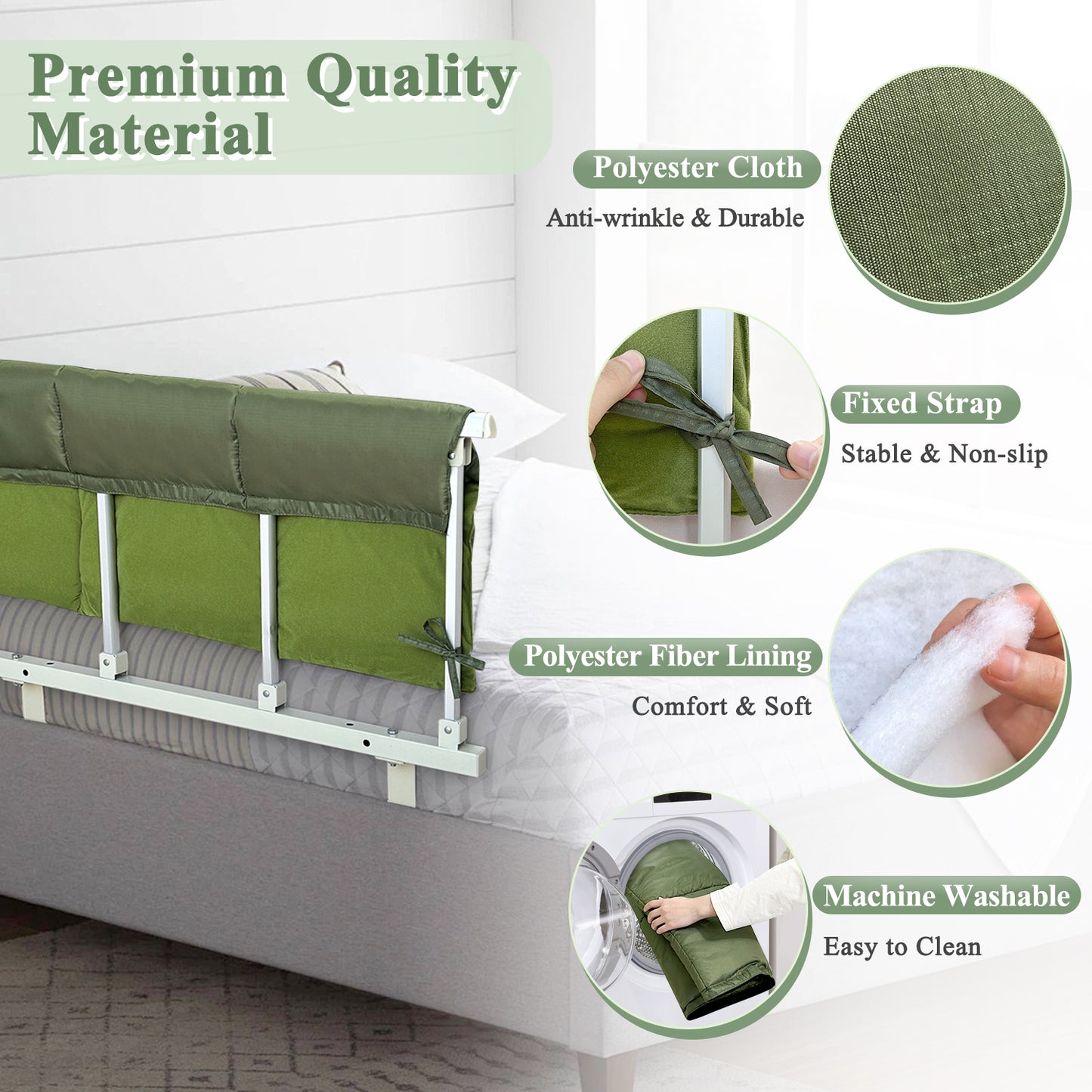 Bed Rail Covers for Elderly Adults Safety, Hospital Bed Rail Pads, Guard Rails Padding Protector, Medical Bed Railing Padded, Adult Side Rails Cover-48.5 inch