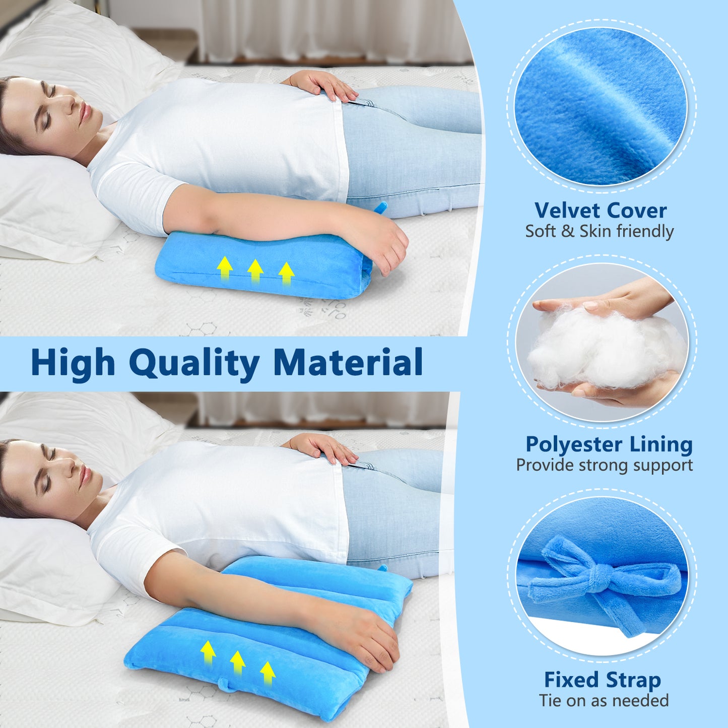 Arm Elevation Pillow Post Surgery Shoulder Arm Rest for Bed Armrest Pads Leg Support Pillows Hand Ankle Elevation Broken Wrist Leg Prop Knee Elevating Surgery Recovery (Multi-Purpose)