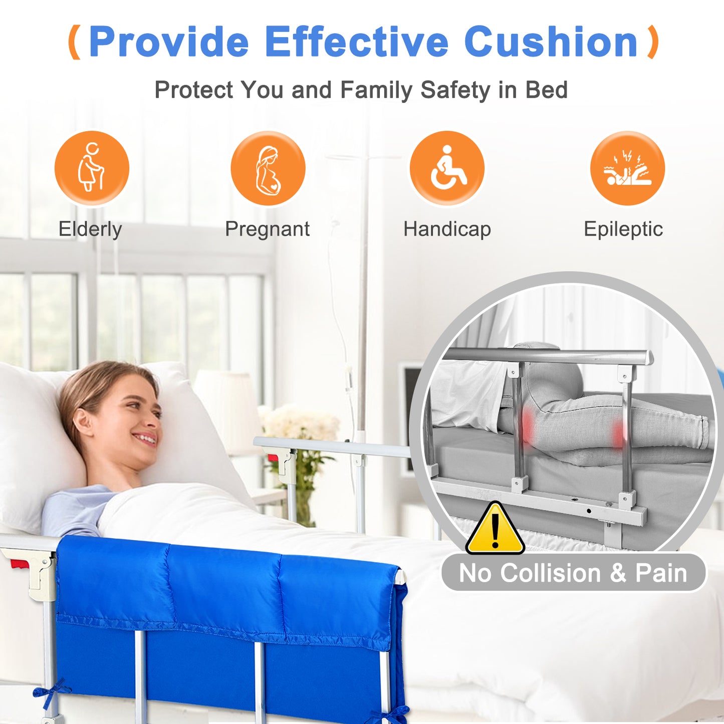 Bed Rail Covers, Hospital Bed Rail Pads for Elderly Adults Safety, Rail Padding Cover, Bed Guard Rails Padded, Bed Railing Protector Foam Pads