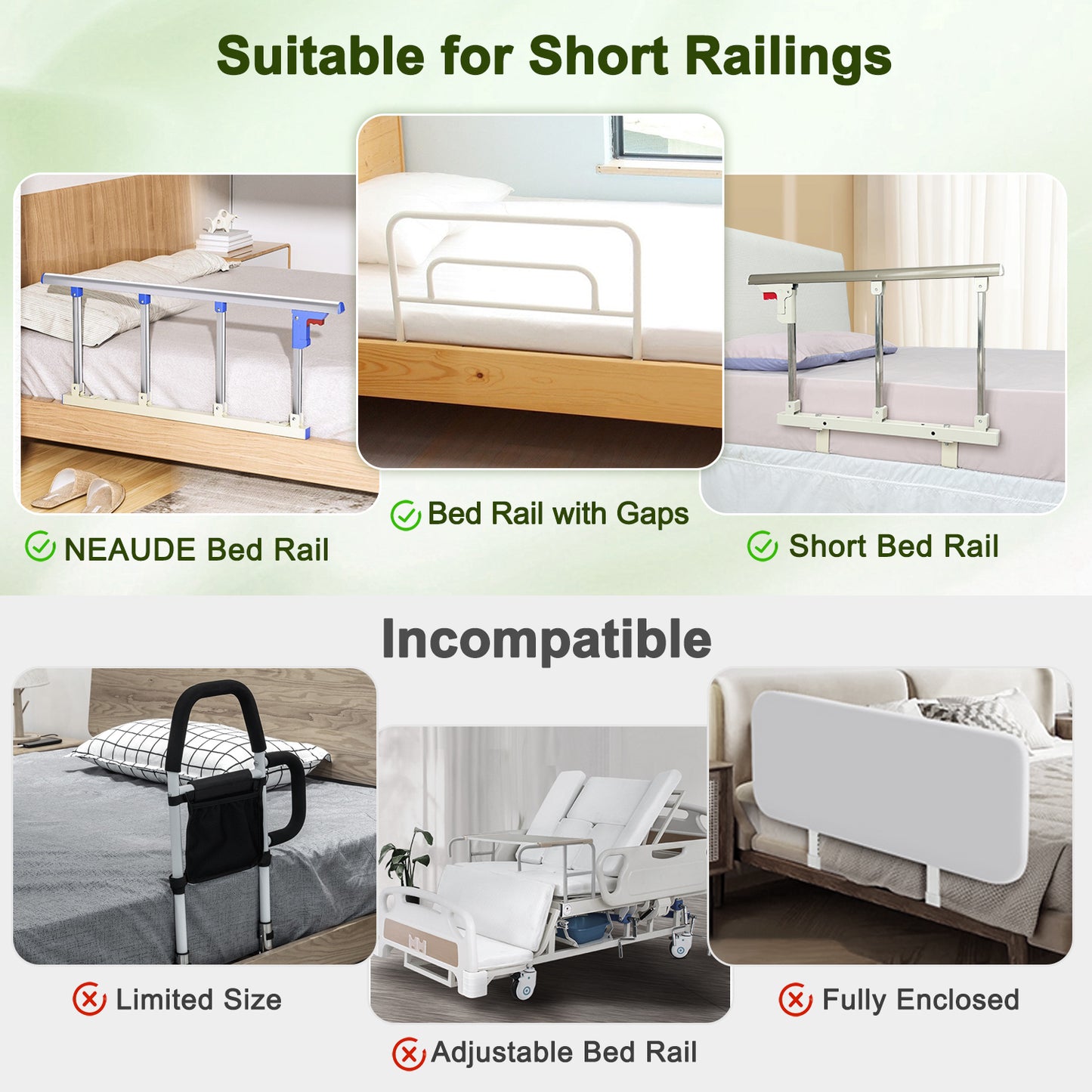 Hospital Bed Rail Pads, Bed Rail Cover Padded for Elderly Adults Safety, Guard Rails Padding Railing Covers, Medical Bed Side Rails Protector-30.5 inch