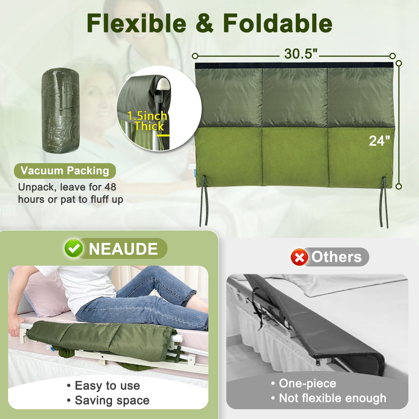 Hospital Bed Rail Pads, Bed Rail Cover Padded for Elderly Adults Safety, Guard Rails Padding Railing Covers, Medical Bed Side Rails Protector-30.5 inch