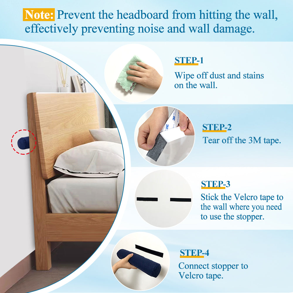 Headboard Stoppers for Wall Bed Noise Stopper Frame Bed Wall Bumper Couch Head Board Spacer Protector Keep Bed From Hitting Padding Behind Headboard Bumpers Cushions for Furniture Stabilizer - 2PCS