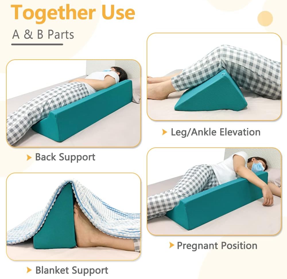 Bed Sore Turning Wedge Pillow for Sleeping Positioning Bed Sores Treatment Pressure Ulcer Cushion Bedridden Patient Elderly Anti Bedsore Turn Over Pad Triangle Medical Nursing After Surgery Wedges