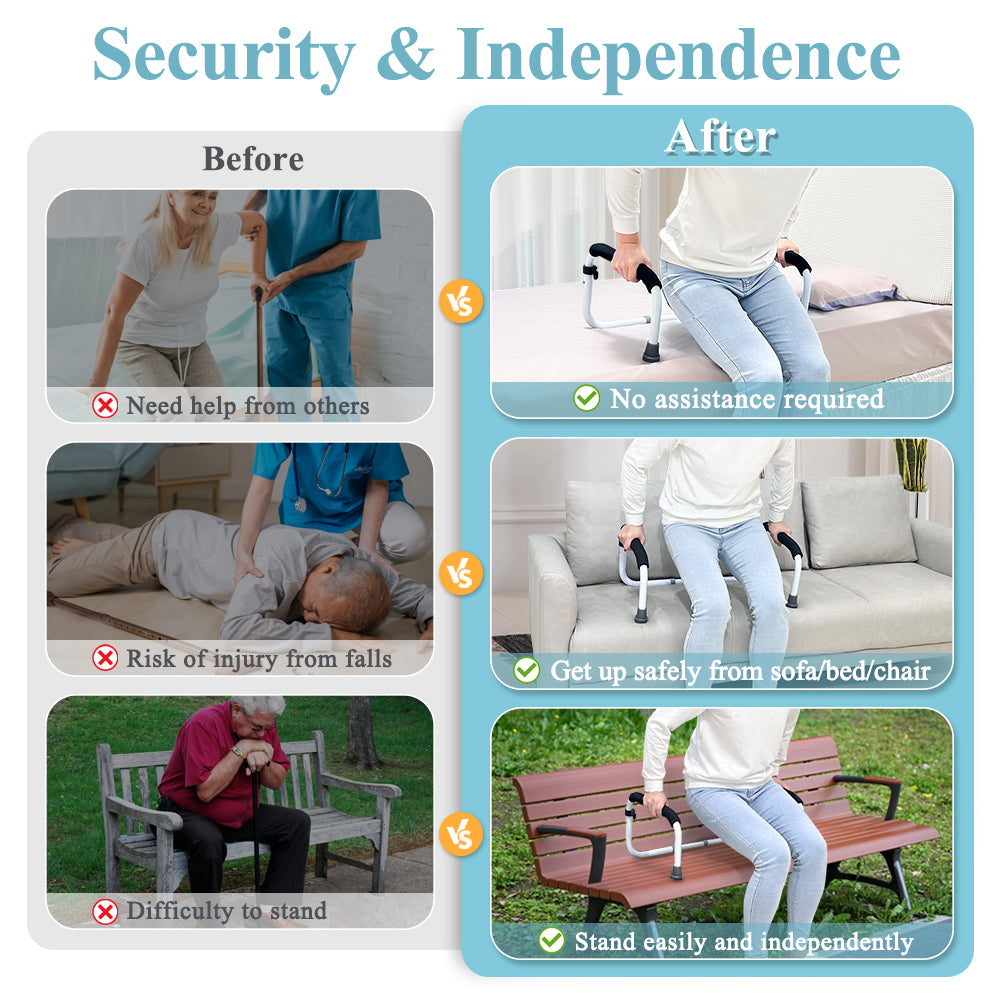 Couch Cane Stand Up Assist Chair Lift Devices for Seniors Elderly Couch Rails Assistance Bed Handles Seat Assist Grab Bar Standing Mobility Aids Equipment Fall Prevention Handicap Seat Lifter