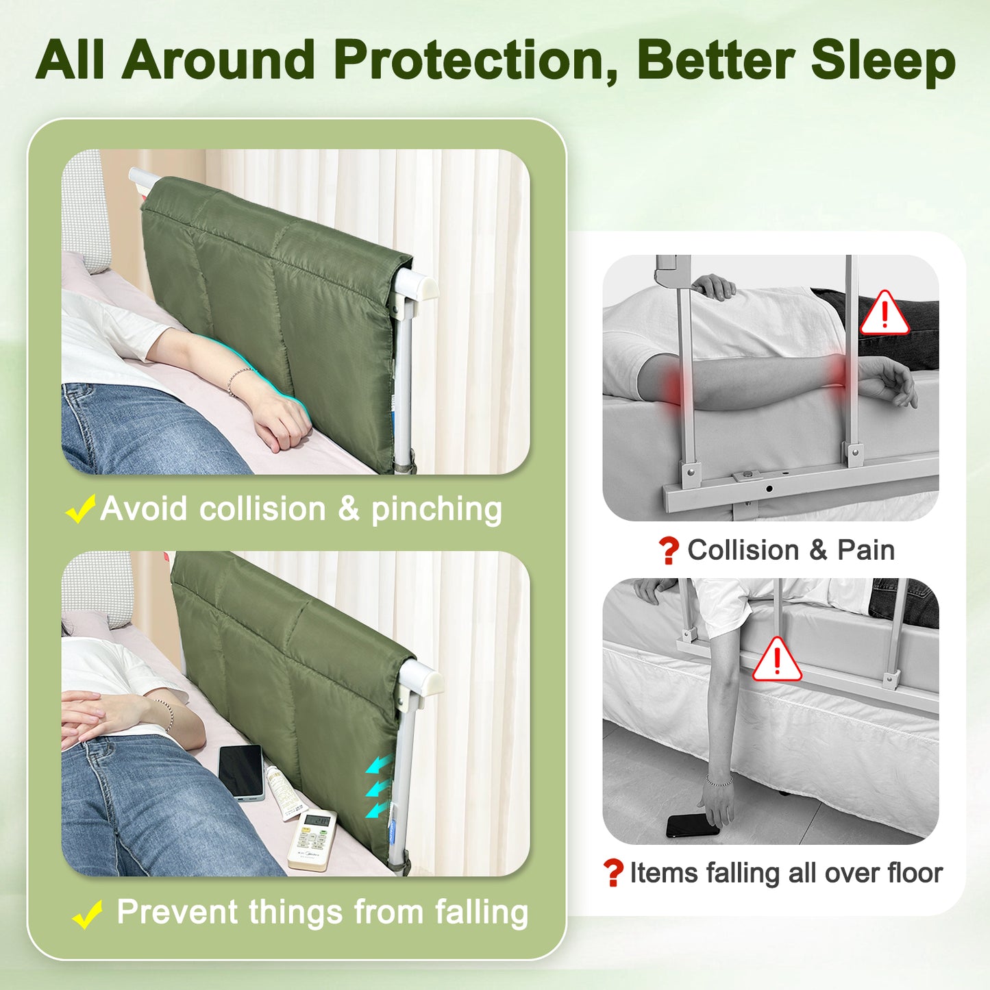 Hospital Bed Rail Pads, Bed Rail Cover Padded for Elderly Adults Safety, Guard Rails Padding Railing Covers, Medical Bed Side Rails Protector-30.5 inch