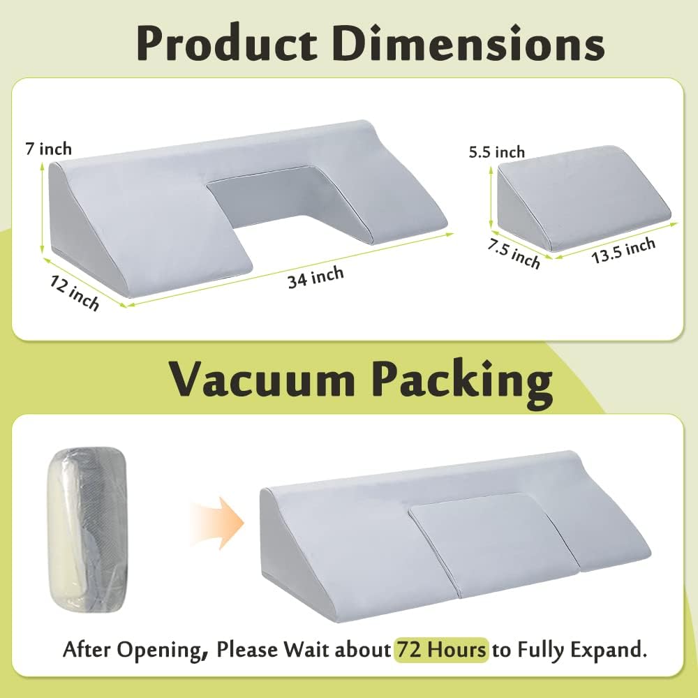 Positioning Wedges for Bed Sores, Bedsore Pressure Relief Pillow, Side Sleeping Foam Medical Wedge, Turning Bedridden Post Surgery Incline Pillow, Hospital Waterproof Anti Bedsore Prevention Cushion