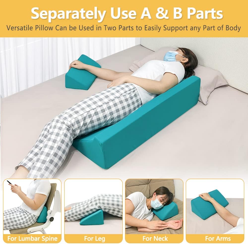 Bed Sore Turning Wedge Pillow for Sleeping Positioning Bed Sores Treatment Pressure Ulcer Cushion Bedridden Patient Elderly Anti Bedsore Turn Over Pad Triangle Medical Nursing After Surgery Wedges