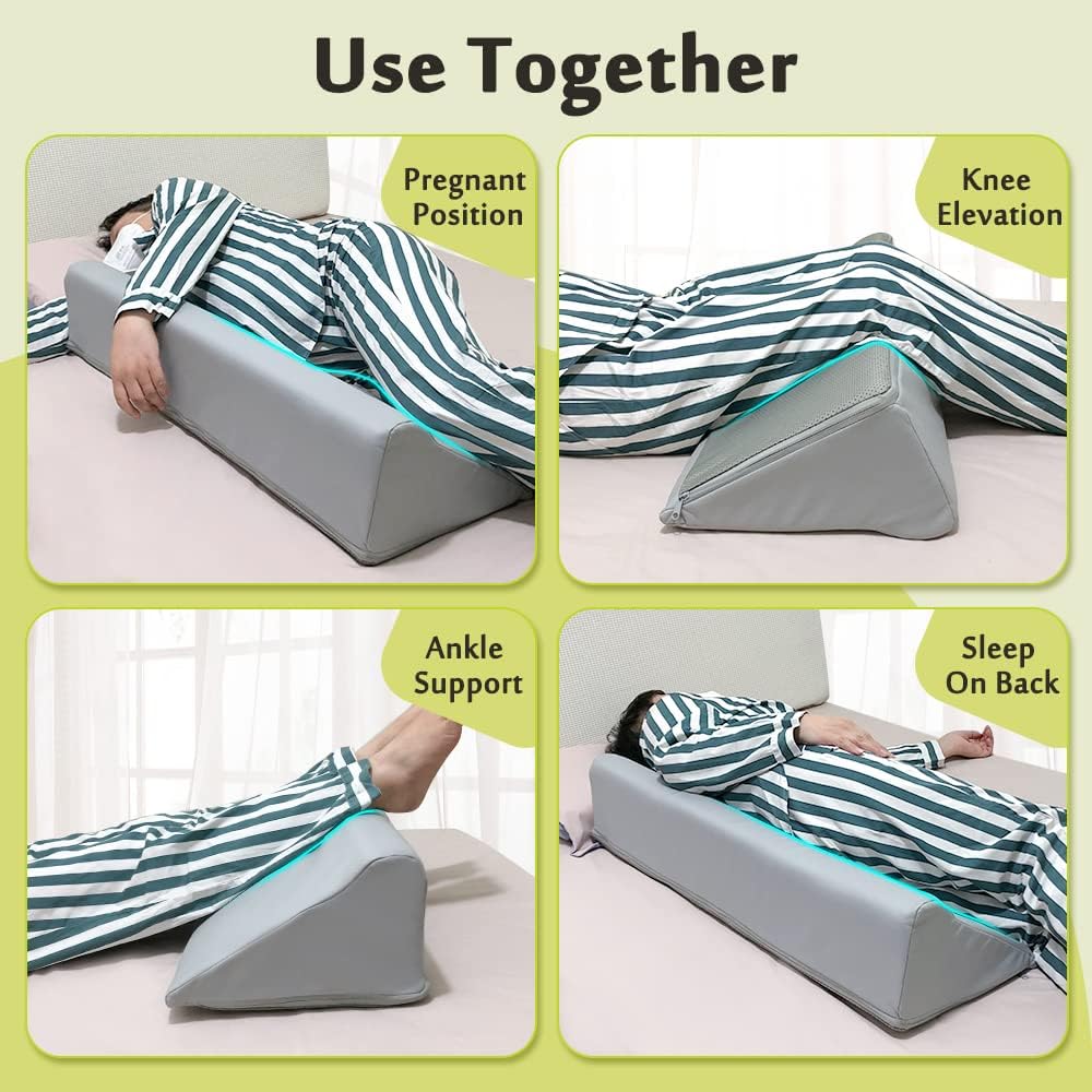 Positioning Wedges for Bed Sores, Bedsore Pressure Relief Pillow, Side Sleeping Foam Medical Wedge, Turning Bedridden Post Surgery Incline Pillow, Hospital Waterproof Anti Bedsore Prevention Cushion